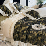 Load image into Gallery viewer, Gilt butterfly  French retro wind long-staple cotton four-piece set satin jacquard lotus leaf edge quilt cover princess wind bedding