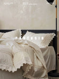 Load image into Gallery viewer, FANTASIA Collection Dream Planet [Violet] French Lace Linen Four-piece Set Embroidered Pure Cotton and Linen Sheet