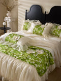 Load image into Gallery viewer, Summer girl heart cool feeling Tencel Xia Liang quilt four-piece princess mattress skirt lace edge quilt cover silky thin quilt