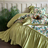 Load image into Gallery viewer, French retro cotton washed cotton bed four-piece set pure cotton princess wind lotus leaf lace quilt cover high-end bed sheet