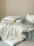 Load image into Gallery viewer, French light luxury small fresh summer Lenzing Tencel four-piece butterfly embroidered quilt cover cool silky bedding