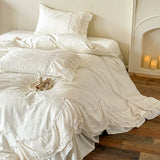 Load image into Gallery viewer, Lanxu Home Textiles French Romantic Satin Jacquard Long Staple Cotton Four-piece Set Lace Lace Quilt Cover Pure Cotton Bed Cover Bedding