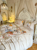 Load image into Gallery viewer, Winter cute girl milk fleece thickened four-piece set pleated lace fleece coral fleece quilt cover princess windbed skirt