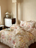 Load image into Gallery viewer, Romantic girl thickened tencel cotton polished four-piece French oil painting quilt cover princess wind autumn and winter bedding