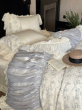 Load image into Gallery viewer, Romantic retro butterfly princess wind cotton satin long staple cotton four-piece set pure cotton bed sheet French lace quilt cover 4