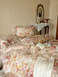 Load image into Gallery viewer, Romantic girl thickened tencel cotton polished four-piece French oil painting quilt cover princess wind autumn and winter bedding
