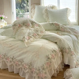 Load image into Gallery viewer, French premium cotton long-staple cotton bed cover four-piece princess style lace quilt cover pure cotton bedding