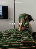 Load image into Gallery viewer, FANTASIA Collection Dream Planet [Greenwich Autumn] Class A Striped Knitted Cotton Four-piece Cotton Sheet