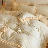 Load image into Gallery viewer, Winter Romantic Carved Milk Fleece Four-piece French Double-sided Fleece Thickened Quilt Cover Sheet Warm Fleece Bedding