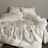 Load image into Gallery viewer, French new Chinese cotton long-staple cotton four-piece set of pure cotton high-grade jacquard embroidery quilt cover butterfly bedding