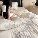 Load image into Gallery viewer, Lanxu Home Textiles French Girl Heart Long Staple Cotton Four-piece Set Lace Lace Quilt Cover Pure Cotton Sheet Bedding