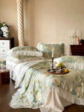 Load image into Gallery viewer, French romantic oil painting summer Tencel summer cool quilt four-piece cool silky smooth lace air conditioner quilt machine washable thin quilt