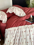 Load image into Gallery viewer, French love red wedding cotton long-staple cotton four-piece set retro wedding high-end cotton quilt cover bed sheet