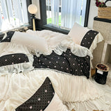 Load image into Gallery viewer, Winter Princess Wind Thickened Milk Fleece Bed Four-piece Warm Coral Fleece Sheet French Romantic Rose Quilt Cover