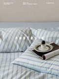 Load image into Gallery viewer, FANTASIA Collection Dream Planet [Blank Letter] Blue Stripe Jacquard Cotton Bed Four-piece Cotton Sheet