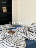 Load image into Gallery viewer, FANTASIA Collection Dream Planet [Manchester by the Sea] Vintage Blue and White Cotton Knitted Cotton Four-piece Sheet