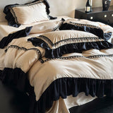 Load image into Gallery viewer, French retro lace 100 long-staple cotton four-piece set summer pure cotton ruffle edge quilt cover bed sheet bedding 4