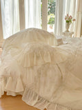 Load image into Gallery viewer, French girl heart princess style lace chiffon lace four-piece set long-staple cotton pure cotton bedding sheets