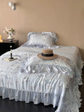 Load image into Gallery viewer, Romantic retro flower summer cool Lenzing Tencel summer cool quilt four-piece set washable silky smooth air conditioner thin quilt