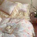 Load image into Gallery viewer, Ellie Dream < unk > French Romantic Oil Painting Wind Long-staple Cotton Four-piece Set Lace Lace Quilt Cover Pure Cotton Sheet Bedding
