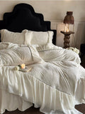 Load image into Gallery viewer, Winter thickened double-sided milk fleece four-piece quilt cover warm coral fleece French princess wind 1.8m bedding