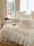 Load image into Gallery viewer, French premium cotton long-staple cotton bed cover four-piece princess style lace quilt cover pure cotton bedding