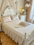 Load image into Gallery viewer, Winter cute girl milk fleece thickened four-piece set pleated lace fleece coral fleece quilt cover princess windbed skirt