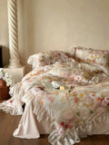 Load image into Gallery viewer, Romantic girl thickened tencel cotton polished four-piece French oil painting quilt cover princess wind autumn and winter bedding