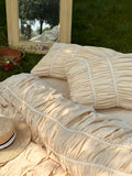 Load image into Gallery viewer, French princess pleated bubble sleeves quilt cover washed cotton bed skirt four-piece set pure cotton cotton girl bedding