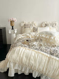 Load image into Gallery viewer, Romantic girl heart lace cotton bed four-piece French retro style quilt cover pure cotton bed sheet bed cover