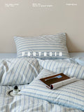 Load image into Gallery viewer, FANTASIA Collection Dream Planet [Blank Letter] Blue Stripe Jacquard Cotton Bed Four-piece Cotton Sheet