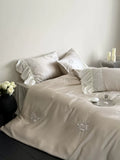 Load image into Gallery viewer, French light luxury Lenzing Tencel bed sheet four-piece set, high-grade cool silky embroidered quilt cover, spring and summer girl bedding