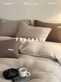Load image into Gallery viewer, FANTASIA Fantasy Collection [Almond Parfait] Coffee Waffle Cotton Bed Four-piece Cotton Sheet
