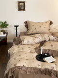 Load image into Gallery viewer, Summer French retro style 80 double-sided Lenzing Tencel four-piece printing quilt cover cool silky bedding