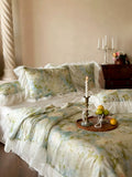 Load image into Gallery viewer, French romantic oil painting summer Tencel summer cool quilt four-piece cool silky smooth lace air conditioner quilt machine washable thin quilt