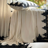 Load image into Gallery viewer, French light luxury Tencel summer cool quilt four-piece lace splicing summer quilt cool feeling silky princess style air conditioner quilt