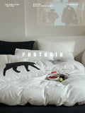 Load image into Gallery viewer, FANTASIA Dream Planet [Shout Island] Black and White Class A Cotton Bed Four-piece Cotton Sheet