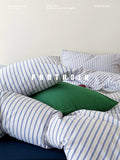 Load image into Gallery viewer, FANTASIA Collection Dream Planet [Pine Forest Windmill] Original Blue Stripe Cotton Bed Four-piece Cotton Sheet