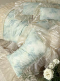 Load image into Gallery viewer, French flower Tencel summer cool quilt four-piece summer silky cool feeling sleeping naked lace lace air conditioner quilt bed cover