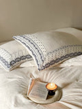 Load image into Gallery viewer, French retro cotton and linen bed four-piece high-end jacquard corner quilt cover skin-friendly light luxury pure cotton bed sheet mattress