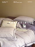 Load image into Gallery viewer, FANTASIA Collection Dream Planet [Twilight Dyed Butterfly] French Retro Purple Cotton Bed Four-piece Cotton Sheet