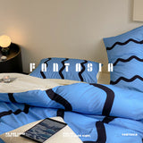 Load image into Gallery viewer, FANTASIA Dream Planet [Sleeping West Coast] Contrasting Colors Autumn and Winter Cotton Grind Four-piece Cotton Sheet