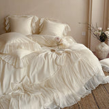 Load image into Gallery viewer, French romantic girl cotton long-staple cotton bed cover four-piece set retro lace quilt cover premium bedding fairy