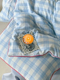 Load image into Gallery viewer, FANTASIA Collection Dream Planet [Qingmeng Window Mirror] Blue Plaid Cotton Double Yarn Four-piece Cotton Sheet