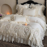 Load image into Gallery viewer, French heavy industry court cotton long-staple cotton four-piece set pure cotton romantic lace quilt cover girl high-end bedding