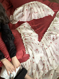 Load image into Gallery viewer, French love red wedding cotton long-staple cotton four-piece set retro wedding high-end cotton quilt cover bed sheet