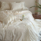 Load image into Gallery viewer, Lanxu Home Textiles French Princess Wind Tencel Cotton Four-piece Glass Yarn Lace Jacquard Quilt Cover Pure Cotton Sheet Bedding