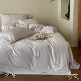 Load image into Gallery viewer, French Romantic Flower Embroidery Ultra Soft Tencel Cotton Bed Four-piece Set Lace Lace Quilt Cover Soft Naked Bedding