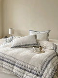 Load image into Gallery viewer, French retro cotton and linen bed four-piece high-end jacquard corner quilt cover skin-friendly light luxury pure cotton bed sheet mattress