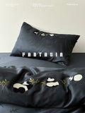 Load image into Gallery viewer, FANTASIA Collection Dream Planet [Hidden Bamboo Pendant Ink] Fat Panda Embroidered Cotton Bed Four-piece set of pure cotton sheets